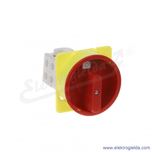 Łącznik krzywkowy pulpit/kłódka S25JU1103 A6R 25A 0-1 3P IP40 żółto-czerwony