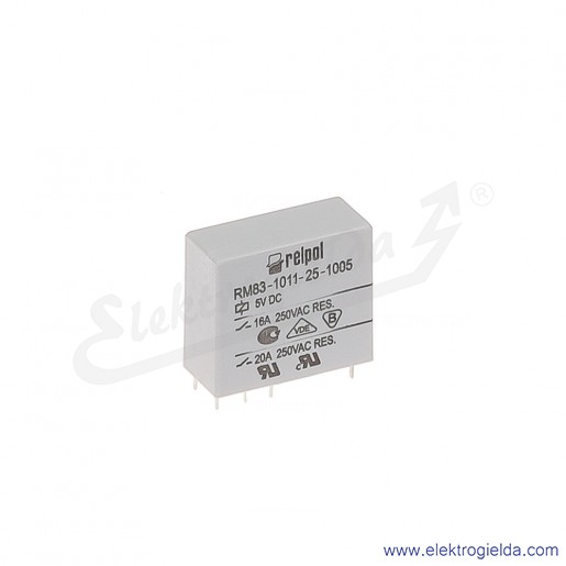 Przekaźnik miniaturowy RM83-1011-25-1005 1P 5VDC do obwodów drukowanych i gniazd