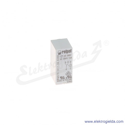 Przekaźnik miniaturowy RM87N-2011-35-5230 1P 230VAC do obwodów drukowanych i gniazd raster 3,5mm