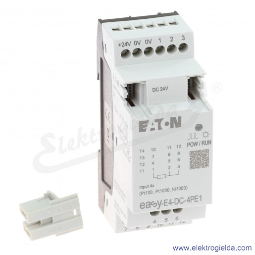 Moduł rozszerzeń 197224, EASY-E4-DC-4PE, 24VDC, 4 wejścia analogowe Pt100, Pt1000, Ni1000, IP20