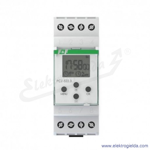 Programator PCZ-522, 24...264VAC/DC, 2x16A, 2NO2NC, 2-kanały, montaż DIN