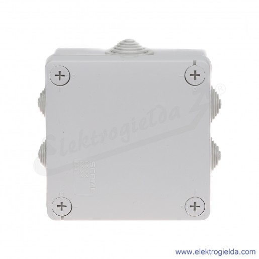Puszka instalacyjna 689.004 100x100x50 mm z dławnicami, IP55 montaż natynkowy