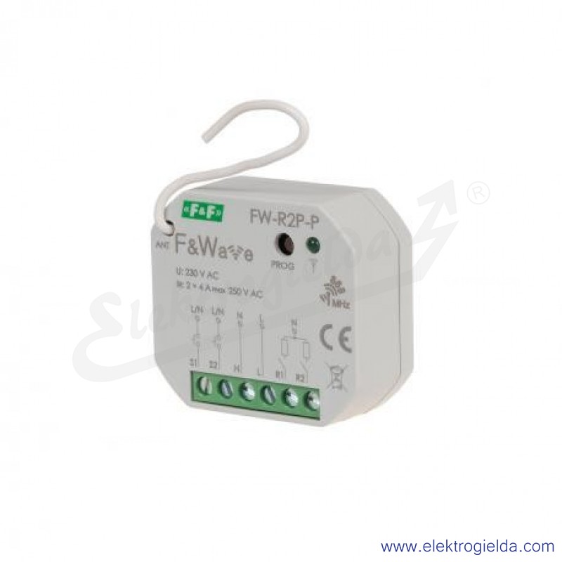 Przekaźnik radiowy FW-R2P, 85-265V AC/DC pojedynczy, bistabilny, montaż ...
