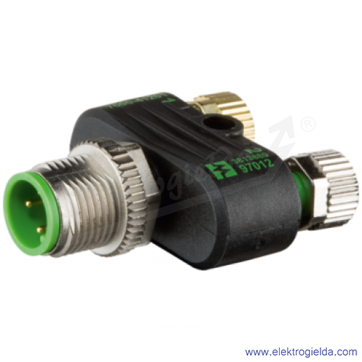 Trójnik 7000-41201-0000000, M12, męski, 4-polowy - 2xM8 żeński, 3-polowy