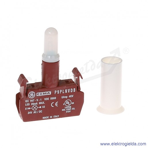 Led zintegrowany P9PLNVDB 24V AC/DC biały
