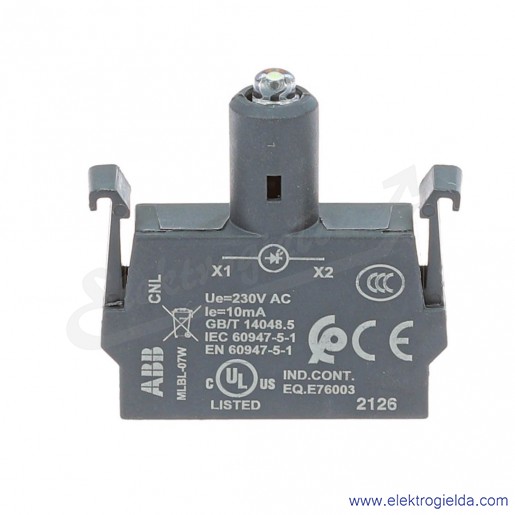 blok oświetleniowy 1SFA611621R1075, MLBL-07W, LED biały, 230V, 8...15mA