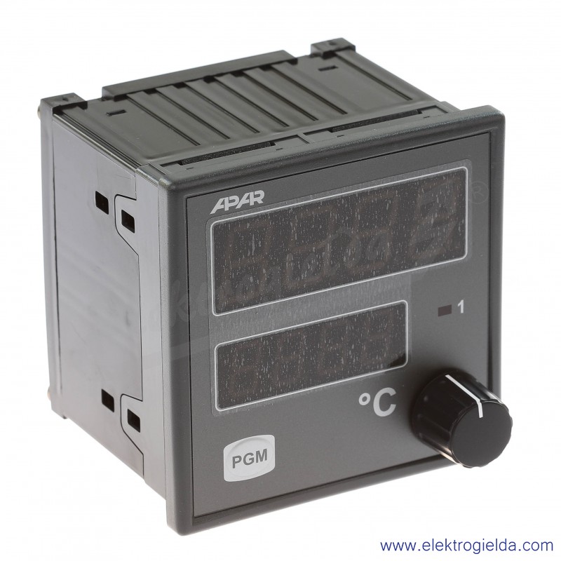 Regulator temperatury cyfrowy AR614/P 24...230VAC/DC wyjście przekaźnikowe, regulacja za pomocą pokrętła