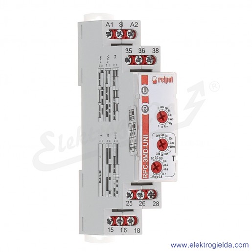 Przekaźnik czasowy wielofunkcyjny RPC-3MD-UNI 3P 12..240VAC/DC, 10 funkcji