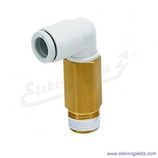 Przyłącze wtykowe wysokie kątowe 360° KQ2W08-G02A, gwint zewnętrzny G1/4, Fi 8mm