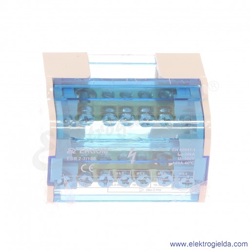 Blok rozdzielczy R33RA-02020100101, EBR 2-7/100, 2 tory, szerokość 67mm