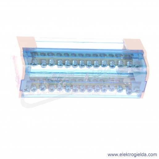 Blok rozdzielczy R33RA-02020100201, EBR 2-15/125, 2 tory, szerokość 133mm, montaż DIN
