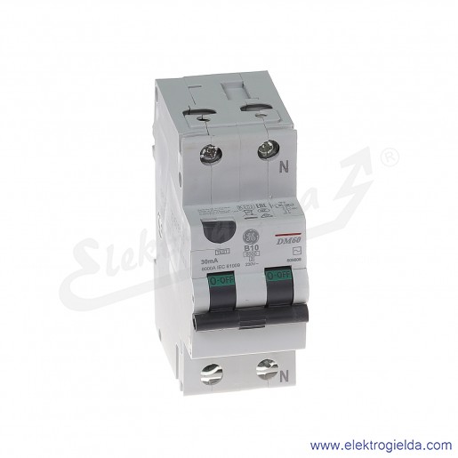 Wyłącznik różnicowo-nadprądowy DM60B10/030 2P 10A B 0,03A typ AC