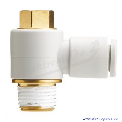 Przyłącze wtykowe kątowe KQ2V08-G02A, gwint zewnętrzny G1/4, fi 8mm