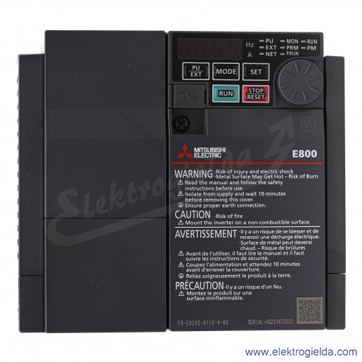 Falownik 504751 FR-E820S-0110-4-60 2.2kW; 1x200-240V, 11A, RS-485, IP20