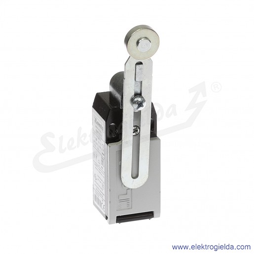 Wyłącznik krańcowy KMF2S11 dźwignia uchylna regulowana z rolką metalową 19mm, 1NO+1NC, obudowa metalowa IP65