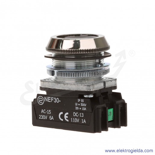 Przycisk sterowniczy NEF30 Ks2X czarny kryty 30mm 2NO