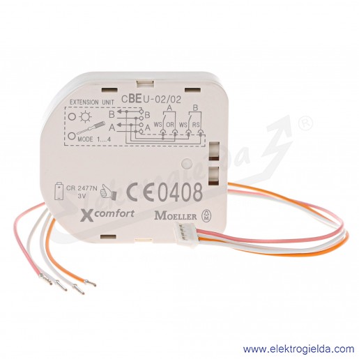 Nadajnik z wejściem binarnym 265627, CBEU-02/02, podtynkowy, bateria w komplecie