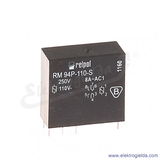 Przekaźnik miniaturowy RM94-1012-35-S110 2P 110VDC do gniazd i obwodów drukowanych wersja czuła 