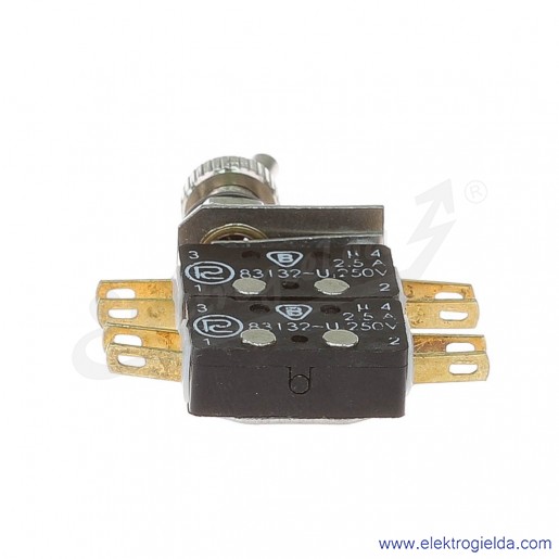 Łącznik miniaturowy 83-546-3s z napędem ręcznym 0-1 2Z+2R srebrzony