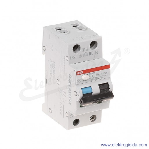 Wyłącznik różnicowo-nadprądowy DS201 AC-B10/0,03 2P 10A B 0,03A typ AC