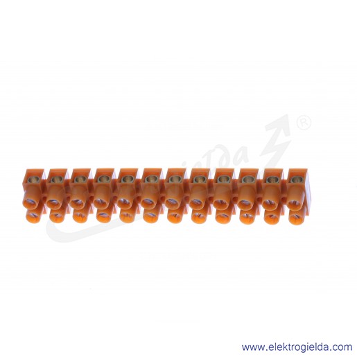 Listwa zaciskowa gwintowa 21612108, LTF 12*16,0 pomarańczowa, 6-16mm2, 76A, 750V, 12 torowa