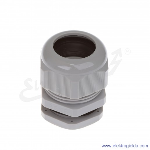 Dławnica kablowa DP-EN 40 HM szara z poliamidu, stopień ochrony IP68 w komplecie z nakrętką i płaską uszczelką
