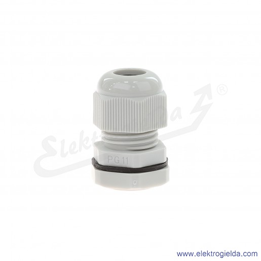 Dławnica kablowa DP 11/H szara z poliamidu, stopień ochrony IP68 w komplecie z nakrętką i płaską uszczelką