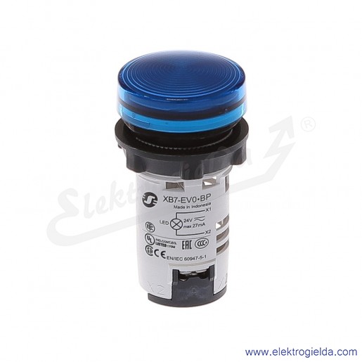 XB7EV06BP Lampka sygnalizacyjna niebieska 24V AC/DC ze zintegrowanym źródłem światła LED