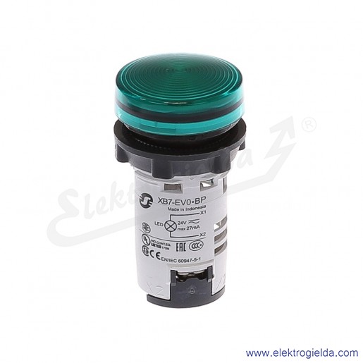 XB7EV03BP Lampka sygnalizacyjna zielona 24V AC/DC ze zintegrowanym źródłem światła LED