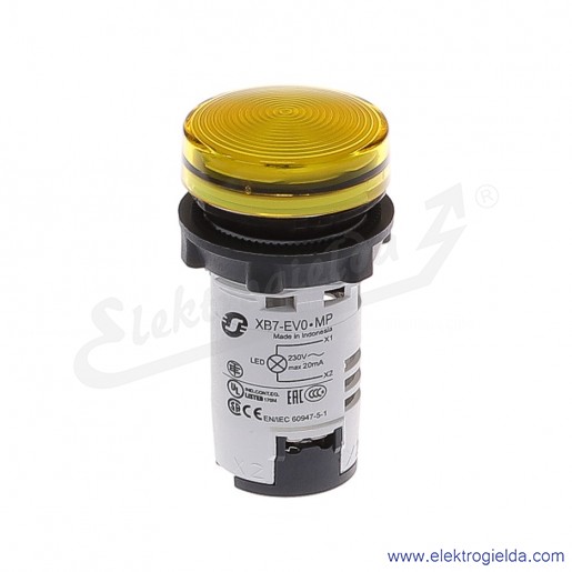XB7EV05MP Lampka sygnalizacyjna żółta 230V AC ze zintegrowanym źródłem światła LED