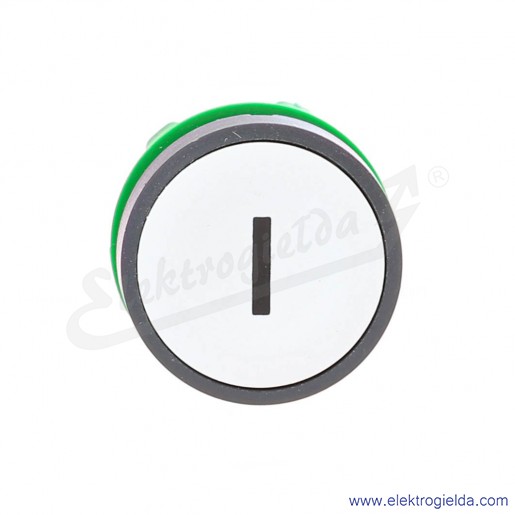 Napęd przycisku *I* Czarny napis na białym tle płaski okrągły samoczynny powr&oacute;t