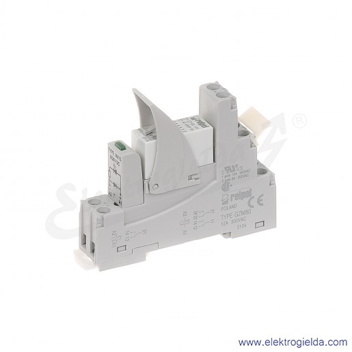Przekaźnik interfejsowy PI84-012DC-M41G-MS-2012 2P 12VDC moduł LD zielony
