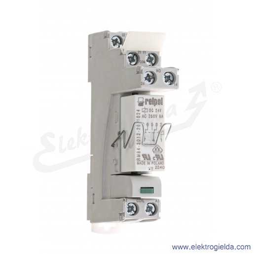 Przekaźnik interfejsowy PI84T-024DC-M41G-TS-3012-V0  2P 24VDC moduł LD zielony wykonanie kolejowe