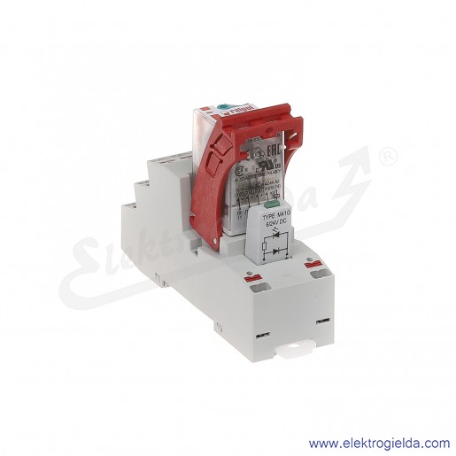 Przekaźnik interfejsowy PIR4-024DC-M41G-PS-2014 4P 24VDC moduł LD zielony z gniazdem GZP4 PUSH-IN