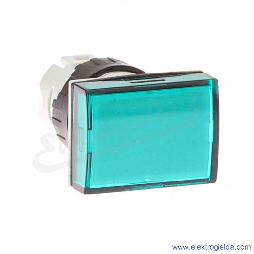 Gł&oacute;wka lampki ZB6DV3 zielona prostokątna, fi 16mm