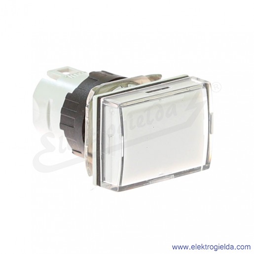 Gł&oacute;wka lampki ZB6DV1 biała prostokątna, fi 16mm, IP65