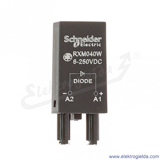 Moduł zabezpieczający RXM040W dioda 6...250VDC, do RPZ i RXZ
