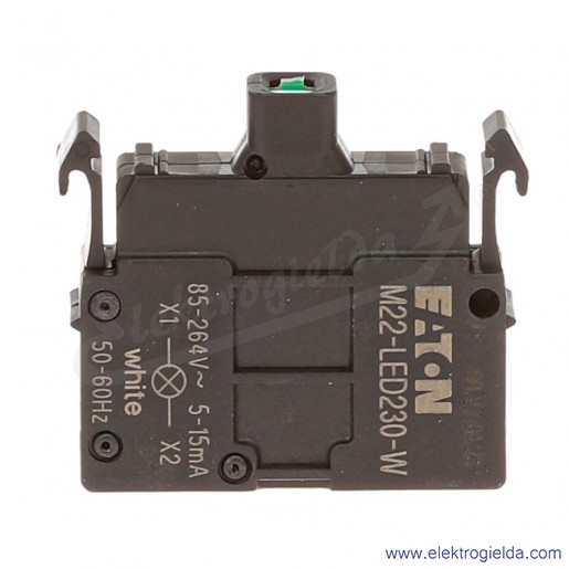 Moduł LED 216563, M22-LED230-W, biały, 230VAC, montaż czołowy, zaciski śrubowe