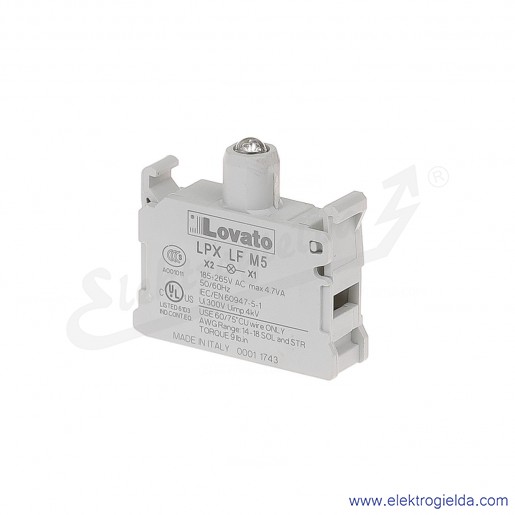 Moduł LED LPX LFM5 żółty 185-265VAC światło pulsujące, pod przycisk