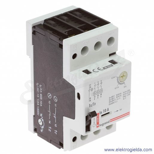 Wyłącznik silnikowy modułowy 606829, M 250 6.3-10A 1z+1r, prąd zadziałania wyzwalaczy 140A