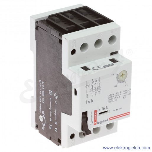 Wyłącznik silnikowy modułowy 606830, M 250 10-16 1z+1r, prąd zadziałania wyzwalaczy 224A