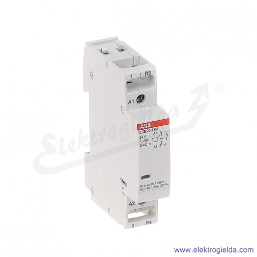 Stycznik modułowy ESB20-11N-01 20A 1NO+1NC 24V AC/DC