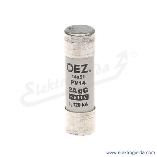 Wkładka bezpiecznikowa PV14 2A gG 500VAC 14x51