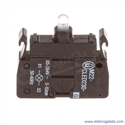 Blok podświetlający 216580, M22-CLED230-G, zielony LED, 85..264VAC/DC, do kasety