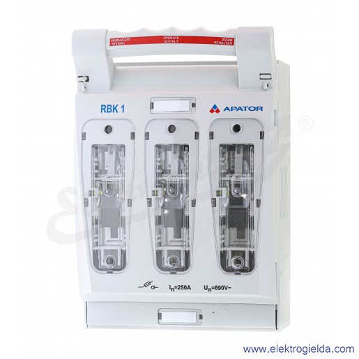 Rozłącznik izolacyjny bezpiecznikowy, RBK-1, 250A, Zaciski mostkowe (S) 50-185 mm2