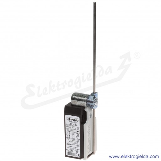 wyłącznik krańcowy KBL2S11 dźwignia z prętem metalowym, styki 1NO+1NC, obudowa plastikowa IP65