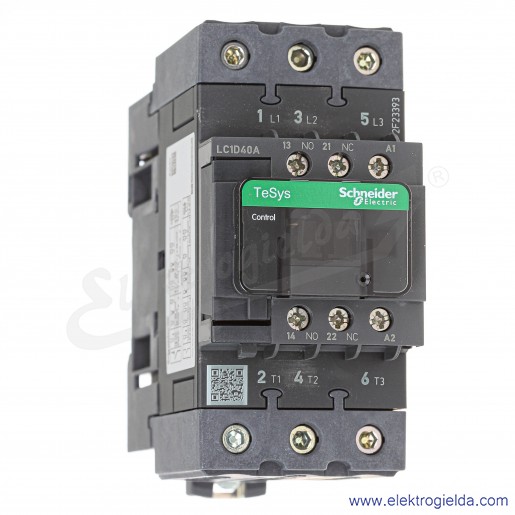 LC1D40AP5 1z+1r 18,5kW 60A Uc   230 VAC 50Hz Stycznik zaciski śrubowe