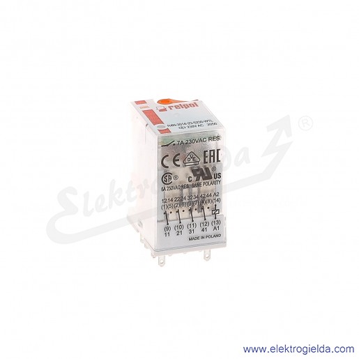 Przekaźnik elektromagnetyczny R4N-2014-23-5230-WTL 4P 230VAC Dioda LED
