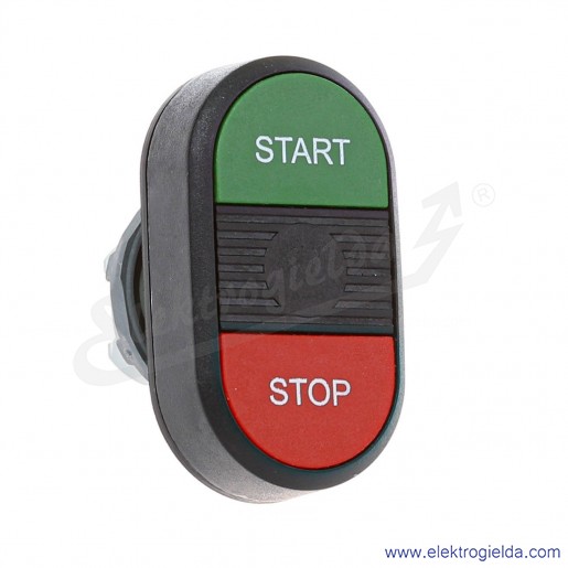 Napęd przycisku podwójny 1SFA611133R1106, MPD4-11B, START-STOP, czerwony i zielony, czarne pole, IP66