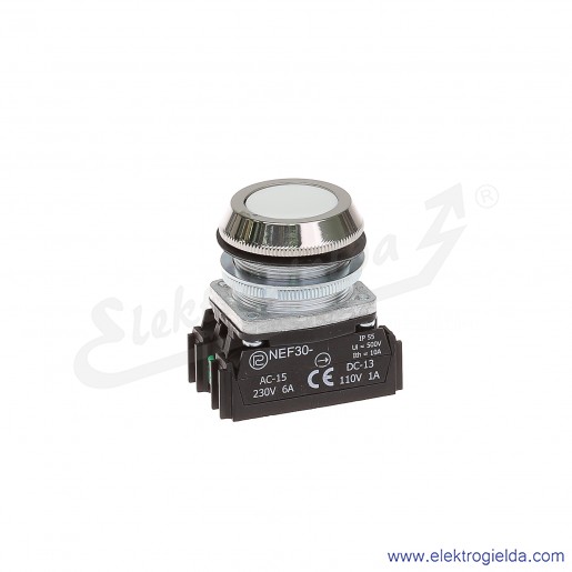 Przycisk sterowniczy NEF30 KbXY biały kryty 30mm 1NO+1NC